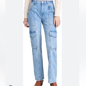 FRAME high-rise utility jeans